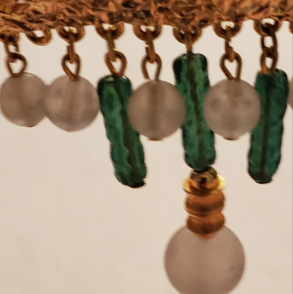 Green Necklace Vintage Avante Garde Statement Unique Design - Picture 15 of 15